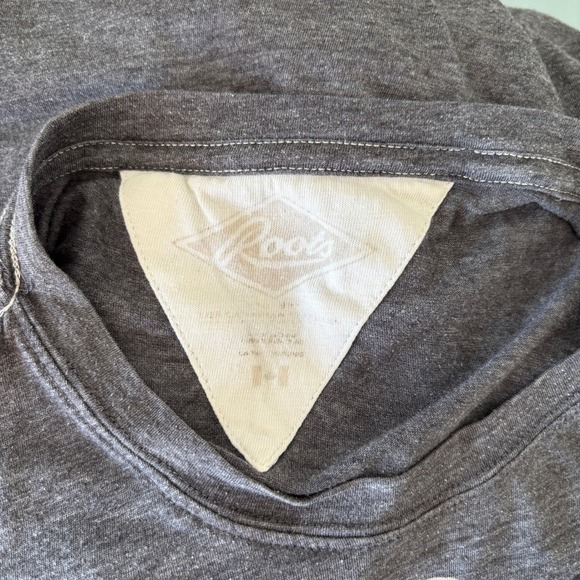 Vintage Roots Tee Women's Size XS Gray Logo Loungwear Relaxed Fit T-Shirt - Picture 7 of 10